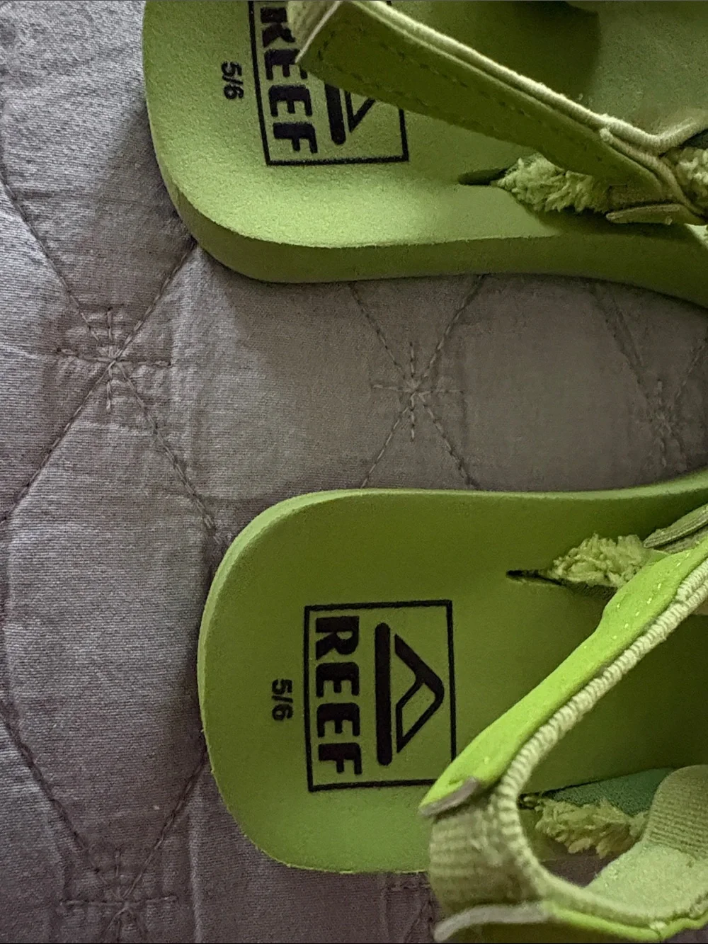 Reef Kids Lime Green Monster Slingback Sandals 5/6